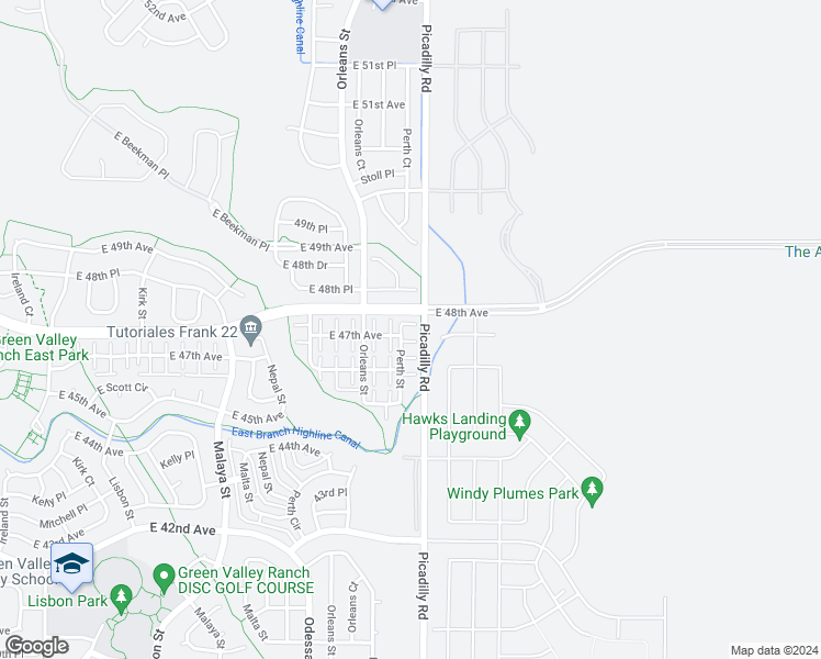 map of restaurants, bars, coffee shops, grocery stores, and more near 4734 Perth Street in Denver