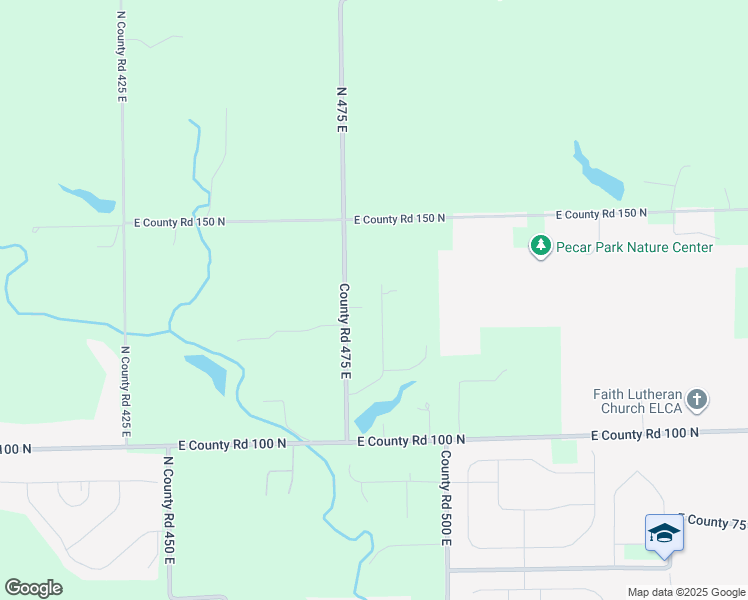 map of restaurants, bars, coffee shops, grocery stores, and more near 1353 County Road 475 East in Avon