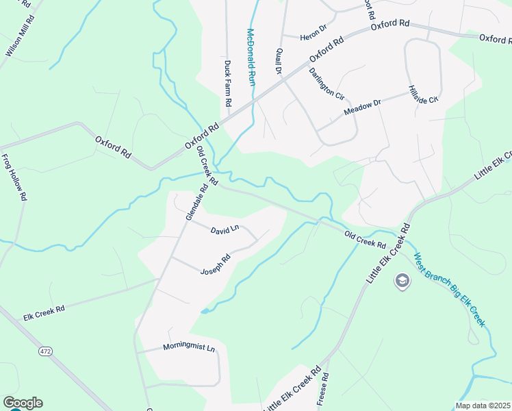 map of restaurants, bars, coffee shops, grocery stores, and more near 273 Old Creek Road in Oxford