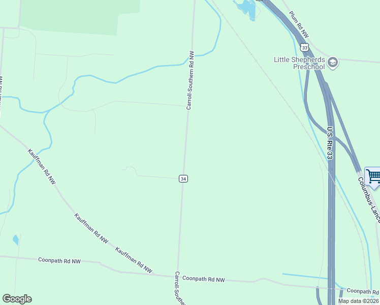 map of restaurants, bars, coffee shops, grocery stores, and more near 3540 Carroll-Southern Road Northwest in Carroll