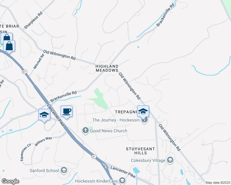 map of restaurants, bars, coffee shops, grocery stores, and more near 32 Cinnamon Drive in Hockessin