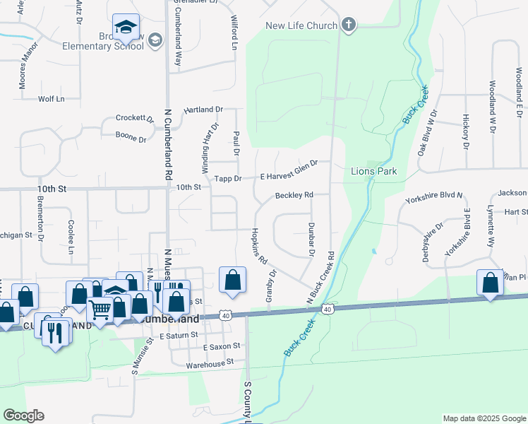 map of restaurants, bars, coffee shops, grocery stores, and more near 729 Hopkins Road in Cumberland