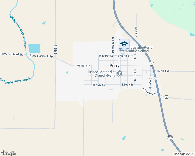 map of restaurants, bars, coffee shops, grocery stores, and more near 200 North Ann Street in Griggsville