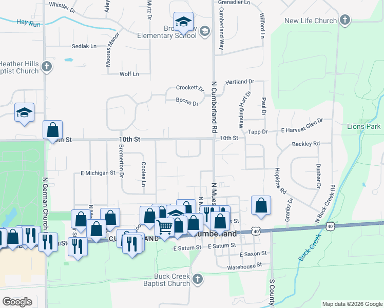 map of restaurants, bars, coffee shops, grocery stores, and more near 11626 Whidbey Drive in Indianapolis