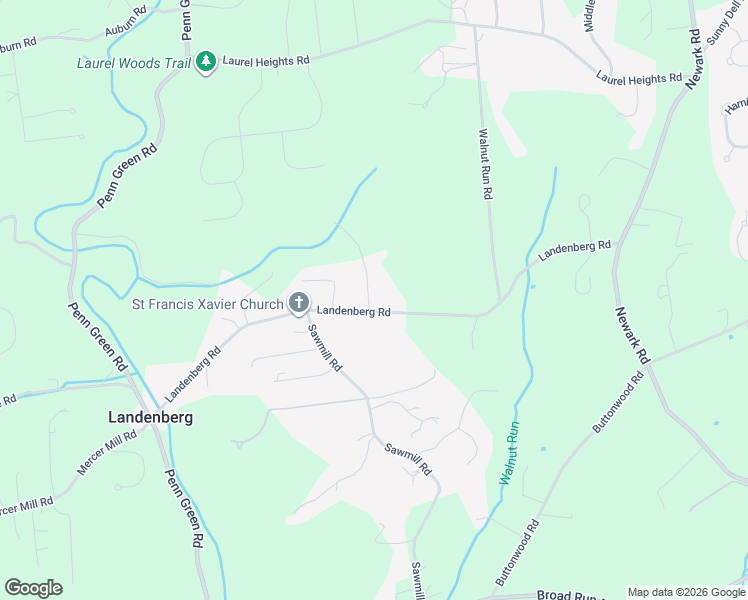 map of restaurants, bars, coffee shops, grocery stores, and more near 231 Landenberg Road in Landenberg