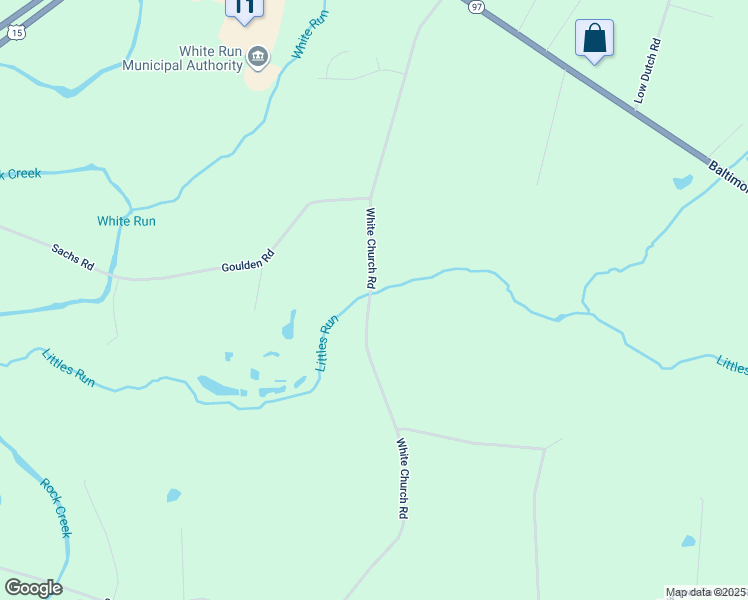 map of restaurants, bars, coffee shops, grocery stores, and more near 410 White Church Road in Gettysburg