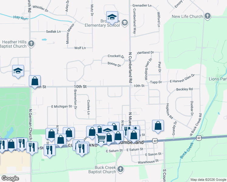map of restaurants, bars, coffee shops, grocery stores, and more near 11626 Whidbey Drive in Indianapolis