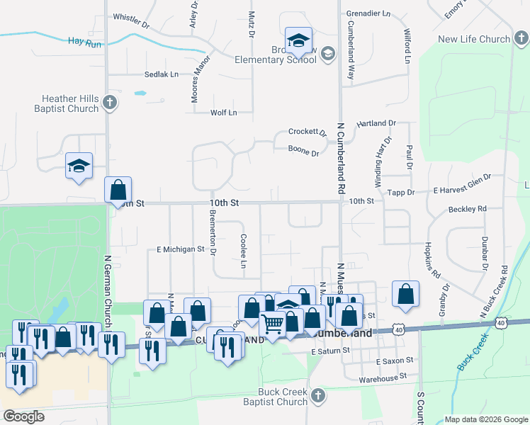 map of restaurants, bars, coffee shops, grocery stores, and more near 909 Woodlark Drive in Indianapolis