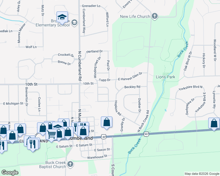 map of restaurants, bars, coffee shops, grocery stores, and more near 915 Washington Cove Way in Indianapolis