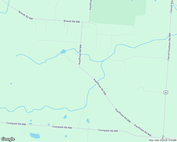 map of restaurants, bars, coffee shops, grocery stores, and more near 3510 Kauffman Road Northwest in Carroll