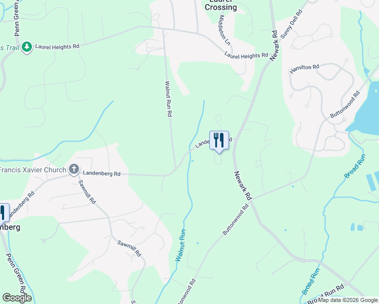 map of restaurants, bars, coffee shops, grocery stores, and more near 330 Landenberg Rd in Chester