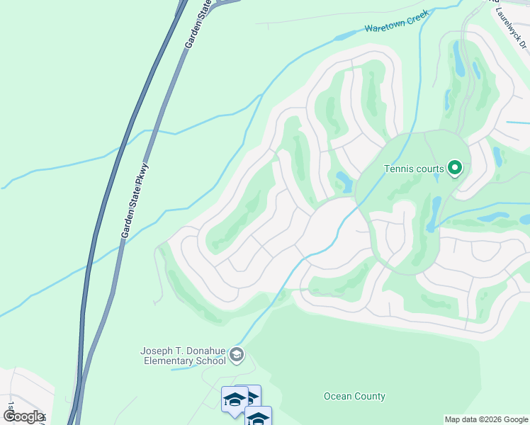 map of restaurants, bars, coffee shops, grocery stores, and more near 16 Point Pleasant Drive in Ocean Township