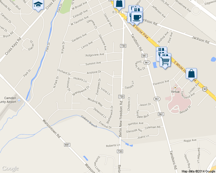 map of restaurants, bars, coffee shops, grocery stores, and more near 3 Columbia Terrace in Berlin