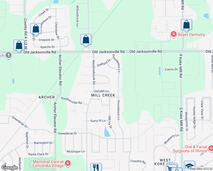 map of restaurants, bars, coffee shops, grocery stores, and more near 3900-3998 Eagle Wing Road in Springfield