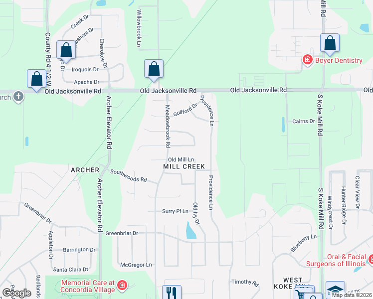 map of restaurants, bars, coffee shops, grocery stores, and more near 3900-3998 Eagle Wing Road in Springfield
