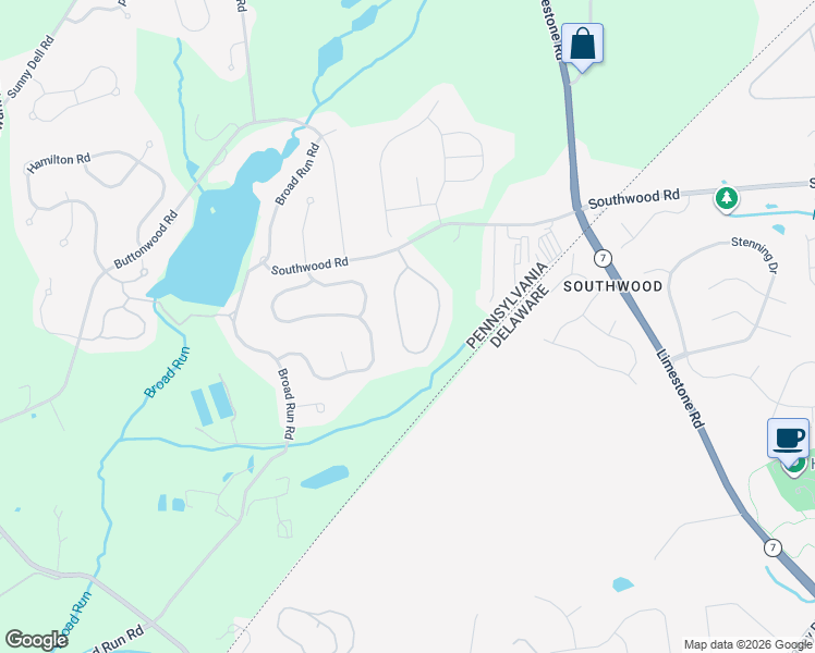 map of restaurants, bars, coffee shops, grocery stores, and more near 155 Harrogate Drive in Landenberg