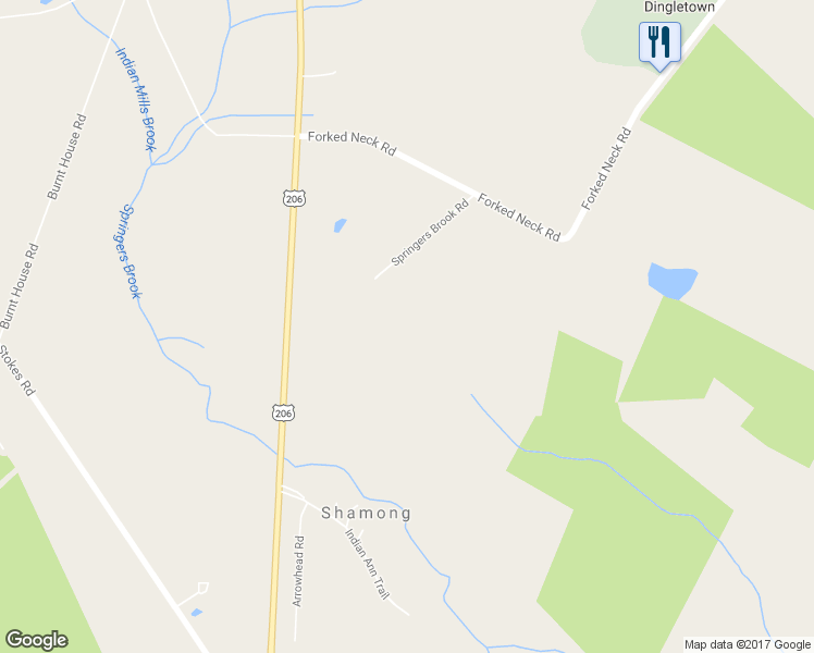 map of restaurants, bars, coffee shops, grocery stores, and more near 67 Springers Brook Road in Shamong