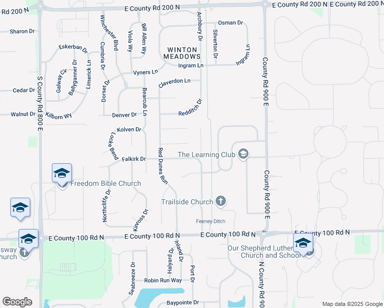 map of restaurants, bars, coffee shops, grocery stores, and more near 8658 Black Stone Crossing in Avon