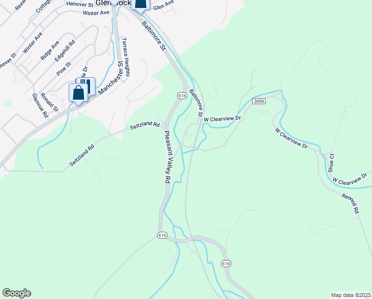 map of restaurants, bars, coffee shops, grocery stores, and more near Walker Road in Glen Rock