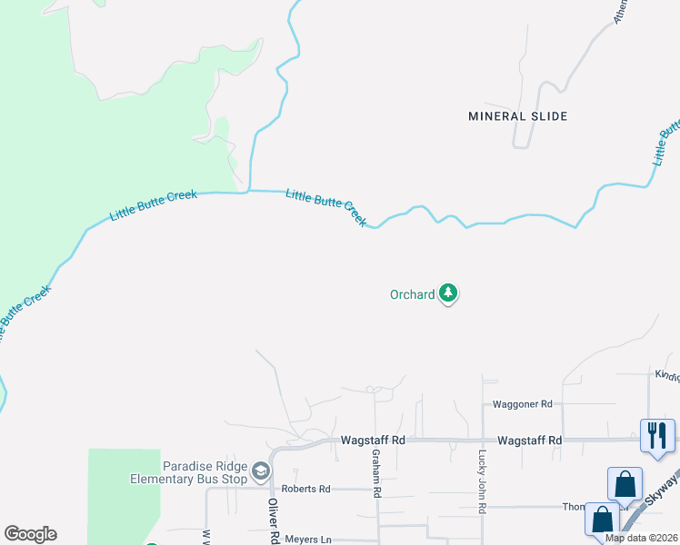 map of restaurants, bars, coffee shops, grocery stores, and more near Heaven's Gate in Paradise