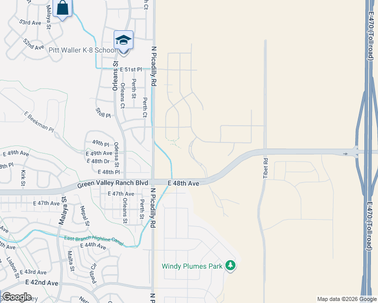 map of restaurants, bars, coffee shops, grocery stores, and more near 5021 Quatar Court in Denver
