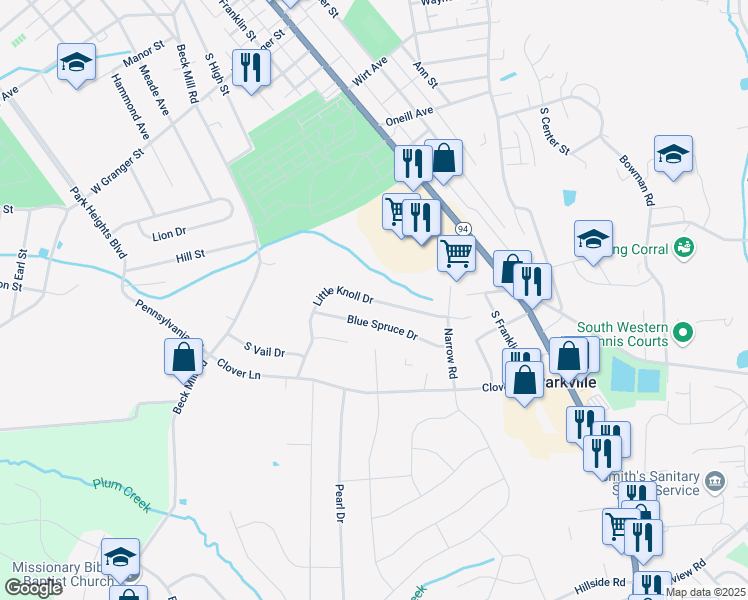 map of restaurants, bars, coffee shops, grocery stores, and more near 19 Little Knoll Drive in Hanover