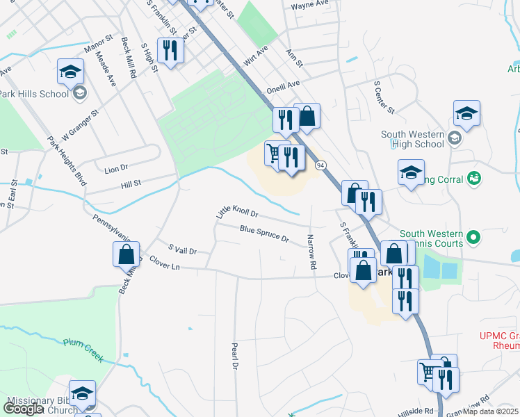 map of restaurants, bars, coffee shops, grocery stores, and more near 19 Little Knoll Drive in Hanover