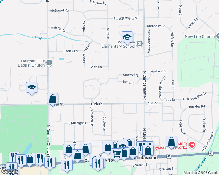 map of restaurants, bars, coffee shops, grocery stores, and more near 1117 Fontana Court in Indianapolis