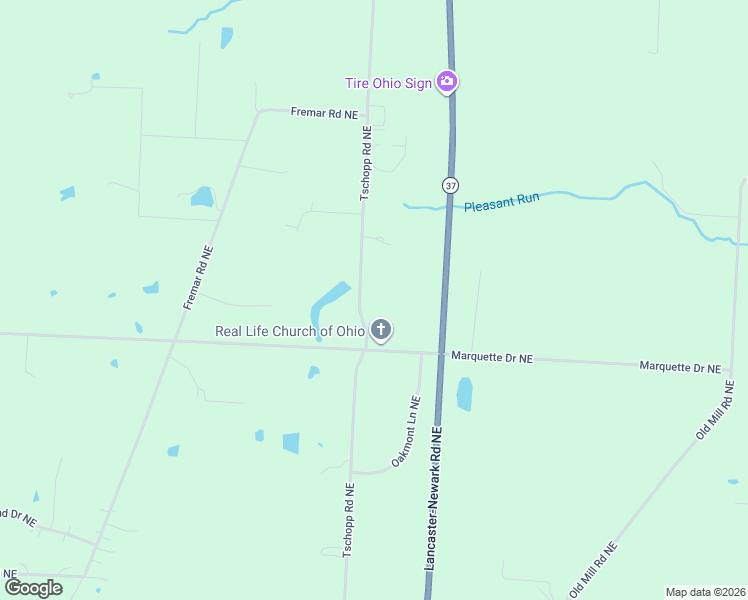 map of restaurants, bars, coffee shops, grocery stores, and more near 4070 Tschopp Road Northeast in Lancaster