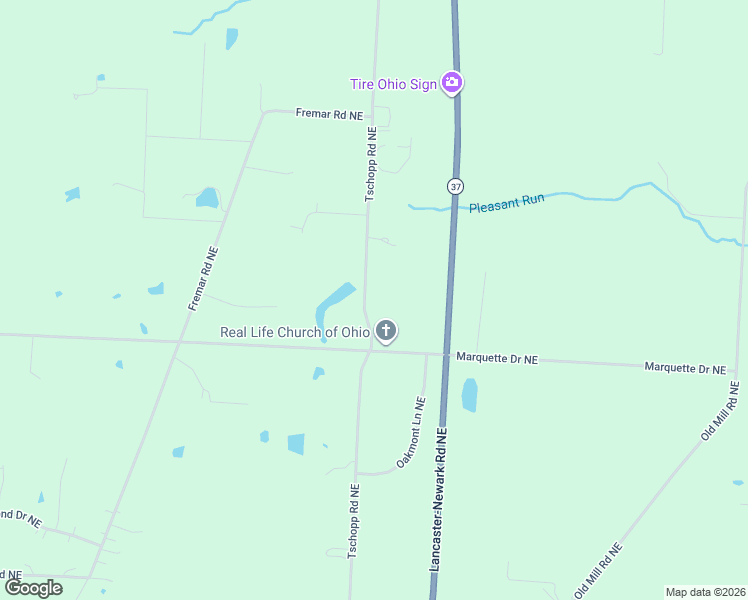 map of restaurants, bars, coffee shops, grocery stores, and more near 4070 Tschopp Road Northeast in Lancaster