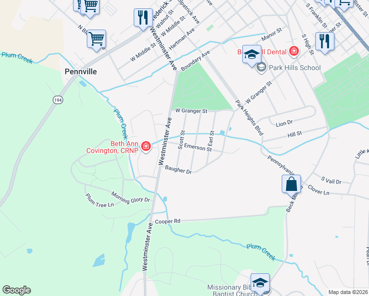 map of restaurants, bars, coffee shops, grocery stores, and more near 100 Scott St in Hanover