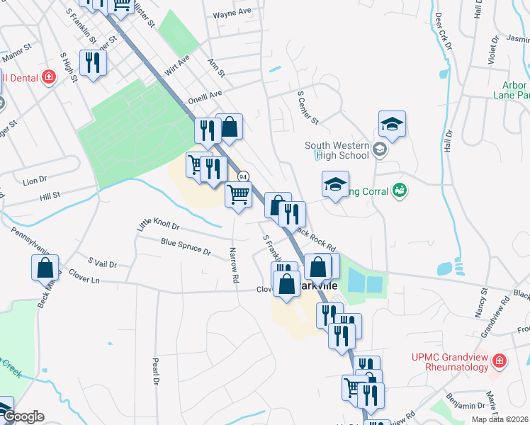 map of restaurants, bars, coffee shops, grocery stores, and more near 907 Baltimore Street in Hanover