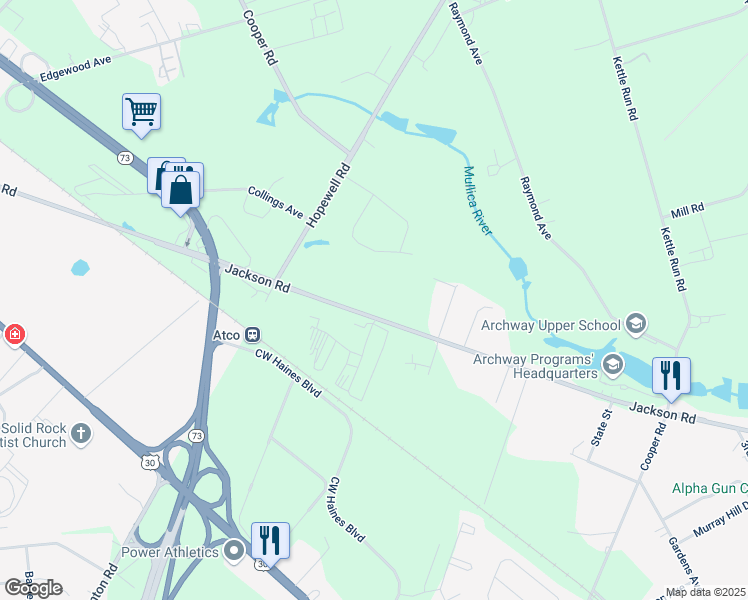 map of restaurants, bars, coffee shops, grocery stores, and more near 152 Jackson Road in Berlin