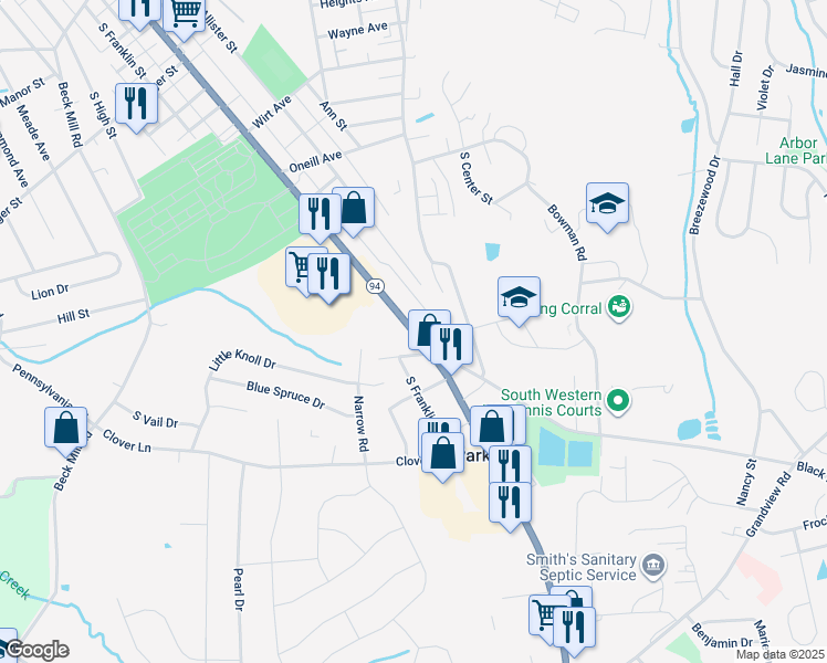 map of restaurants, bars, coffee shops, grocery stores, and more near 902 Baltimore Street in Hanover
