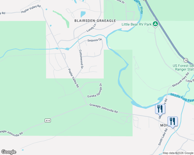 map of restaurants, bars, coffee shops, grocery stores, and more near 262 Tamarack Pl in Blairsden