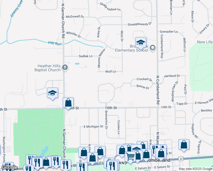 map of restaurants, bars, coffee shops, grocery stores, and more near 11313 Pine Mountain Place in Indianapolis
