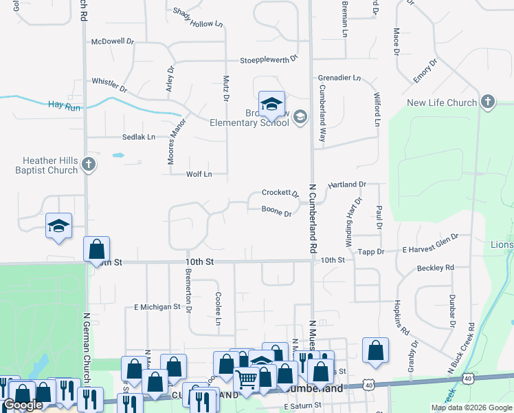 map of restaurants, bars, coffee shops, grocery stores, and more near 1132 Chattanooga Circle in Indianapolis