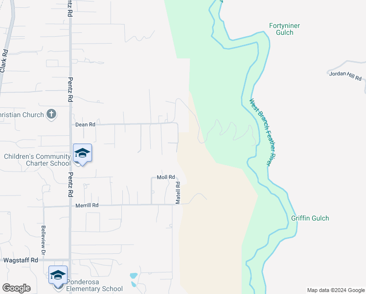 map of restaurants, bars, coffee shops, grocery stores, and more near 6888 Dean Place in Paradise