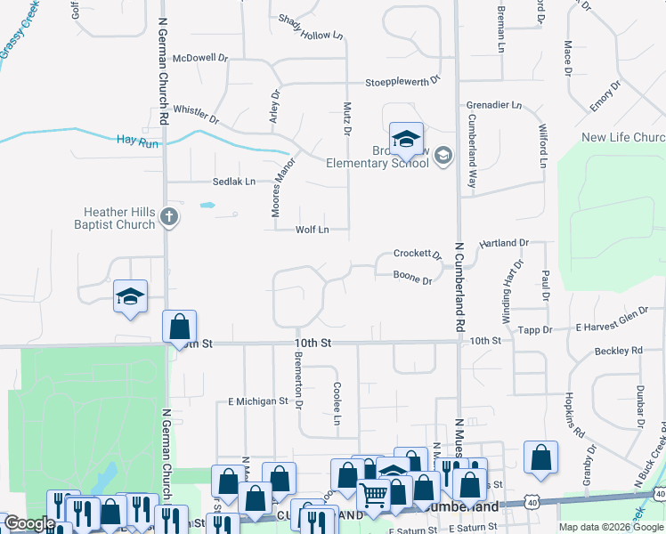 map of restaurants, bars, coffee shops, grocery stores, and more near 1211 Green River Court in Indianapolis