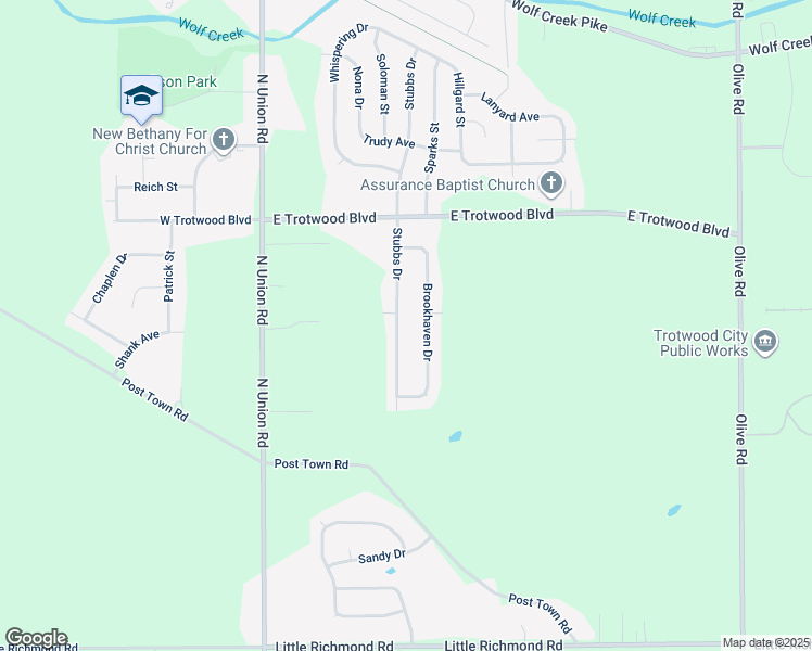 map of restaurants, bars, coffee shops, grocery stores, and more near 306 Stubbs Drive in Dayton