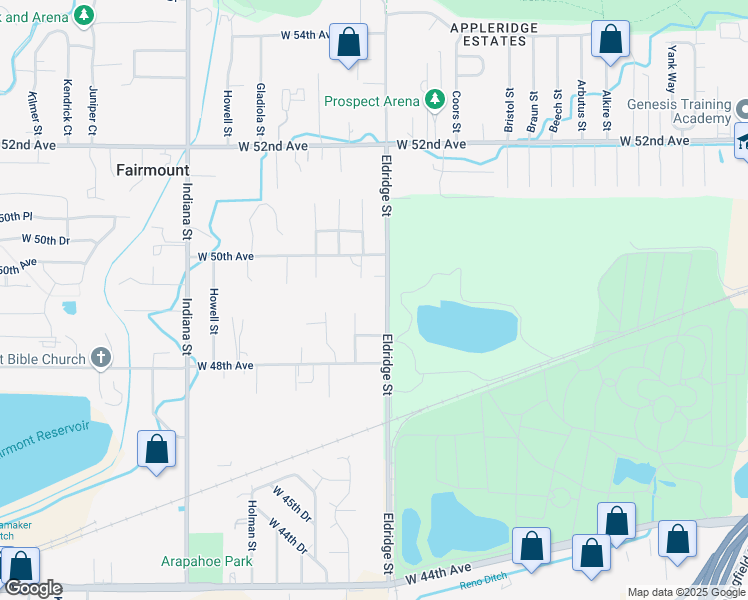 map of restaurants, bars, coffee shops, grocery stores, and more near 4985 Eldridge Street in Golden