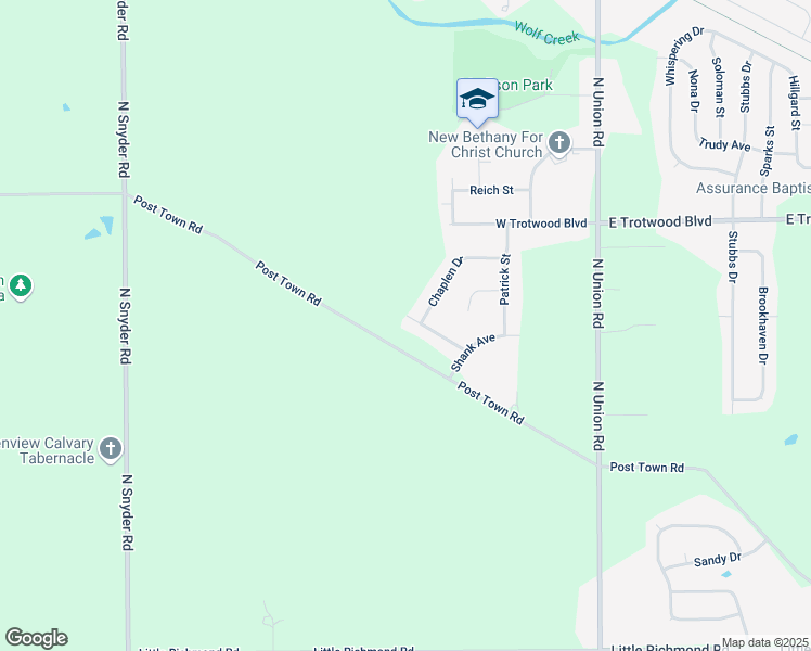 map of restaurants, bars, coffee shops, grocery stores, and more near 332 Skinner Drive in Trotwood