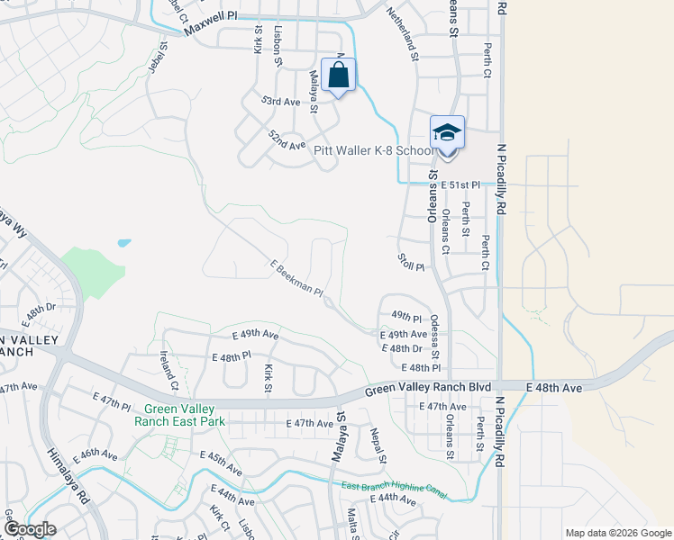 map of restaurants, bars, coffee shops, grocery stores, and more near 4984 Malaya Street in Denver