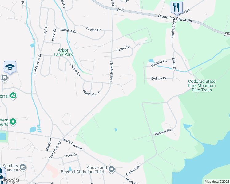 map of restaurants, bars, coffee shops, grocery stores, and more near 2288 Grandview Road in Hanover