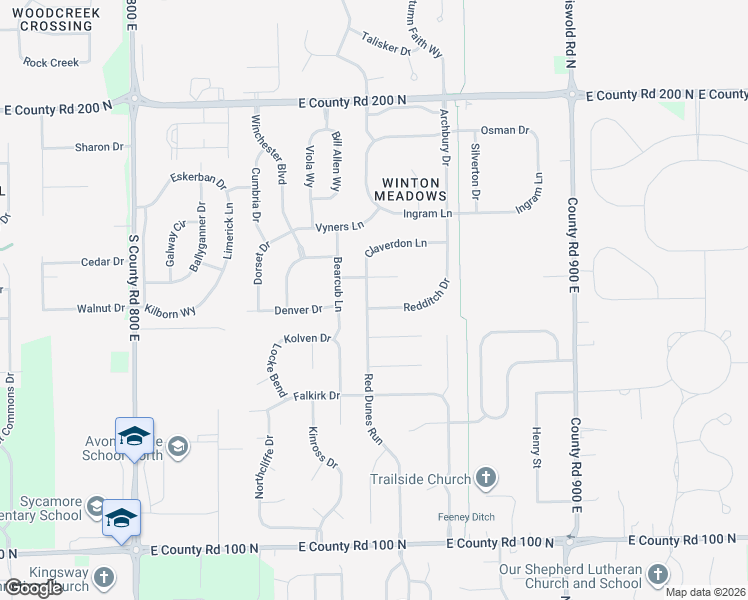 map of restaurants, bars, coffee shops, grocery stores, and more near 1536 Red Dunes Run in Avon