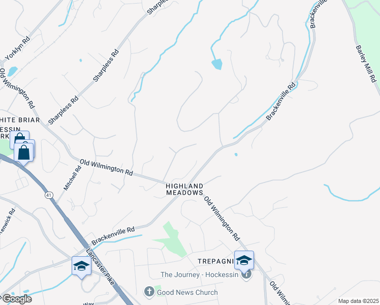 map of restaurants, bars, coffee shops, grocery stores, and more near 14 East Aldine Drive in Hockessin