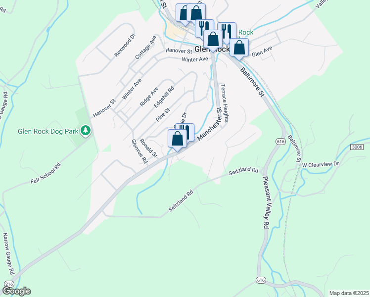 map of restaurants, bars, coffee shops, grocery stores, and more near 146 Manchester St in Glen Rock