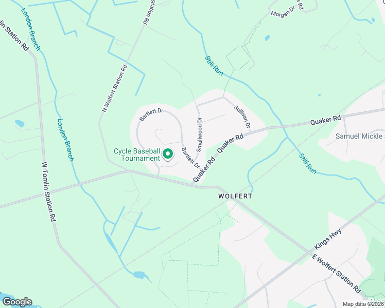map of restaurants, bars, coffee shops, grocery stores, and more near 200 Smallwood Drive in Mickleton