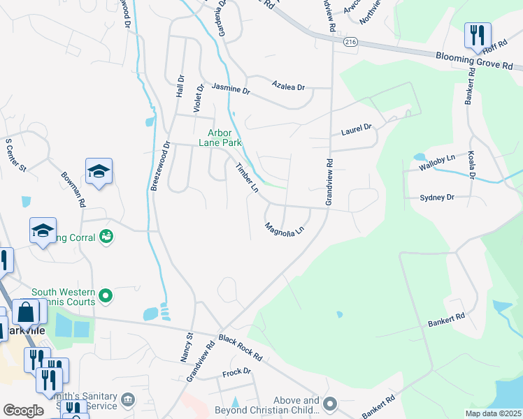 map of restaurants, bars, coffee shops, grocery stores, and more near 38 Magnolia Lane in Hanover