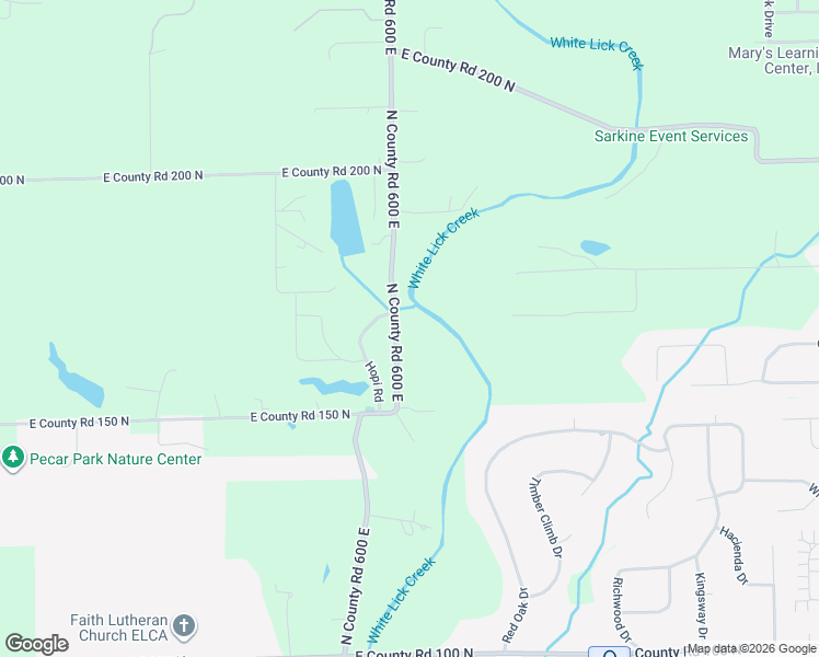 map of restaurants, bars, coffee shops, grocery stores, and more near 1697 North County Road 600 East in Avon